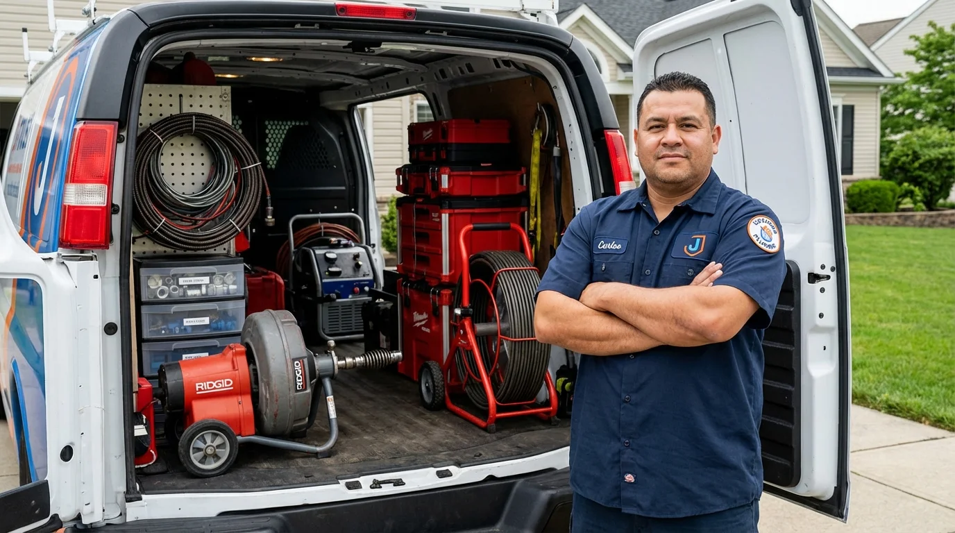 Professional drain cleaning equipment and Johns Plumbing LLC plumber in Selinsgrove