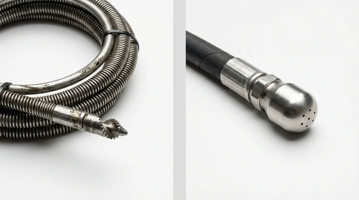 Drain snake cable and hydro jetting nozzle used for drain cleaning in Selinsgrove, PA