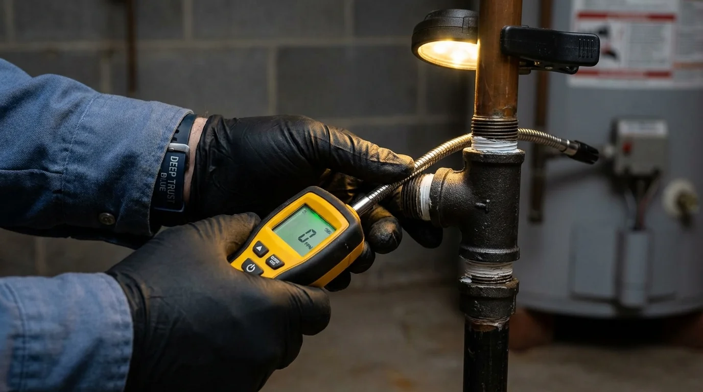 Gas leak detection with electronic sniffer by Johns Plumbing LLC in Selinsgrove