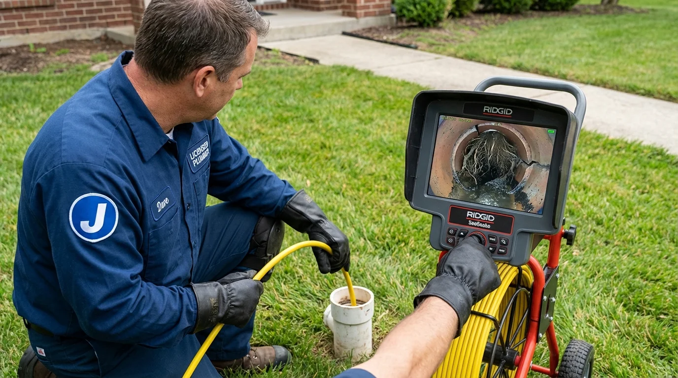 Sewer camera inspection being performed by Johns Plumbing LLC in Selinsgrove